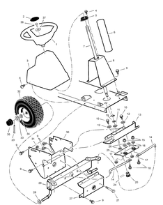 Steering Diagram and Parts List for 309001X48A  Briggs and Stratton Lawn Tractor